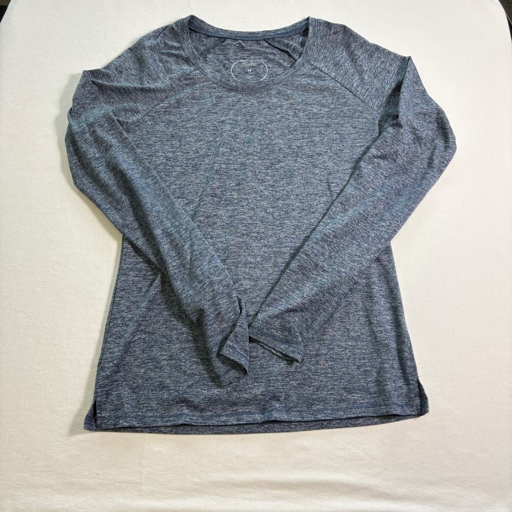 Oiselle Long Sleeve Running Top Size 10 Blue Heathered Thumbhole Athletic